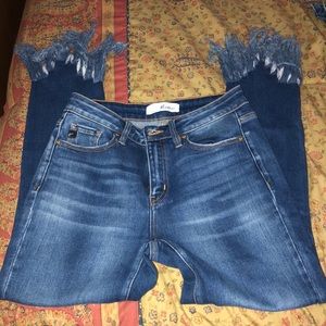 KanCan jeans with distressed hem